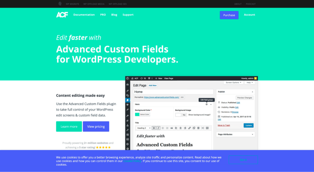 Advanced Custom Fields homepage