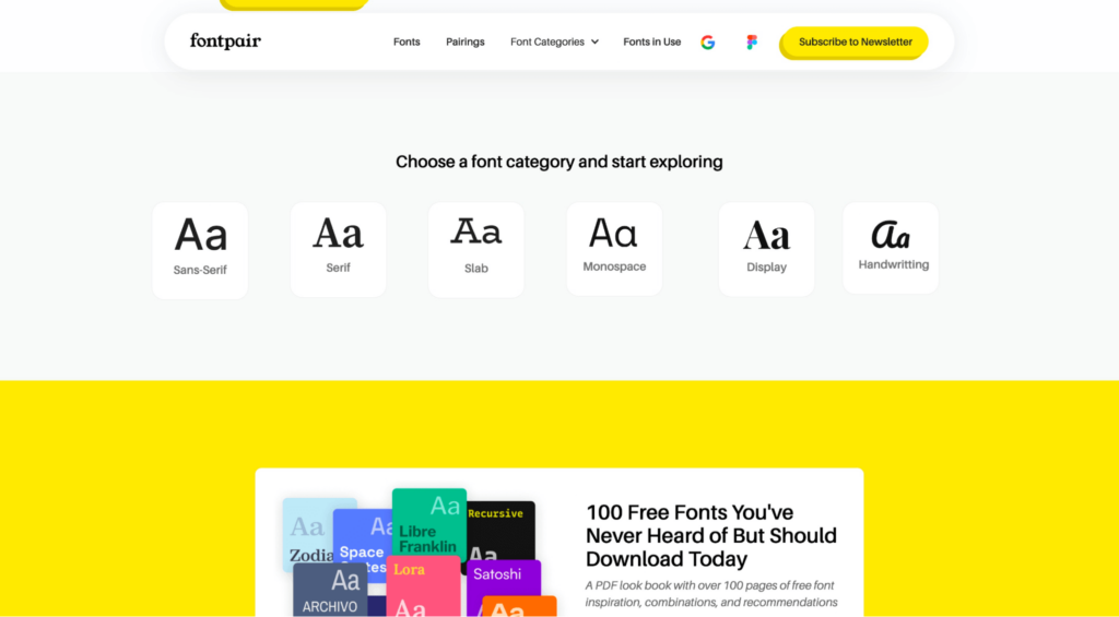 FontPair homepage