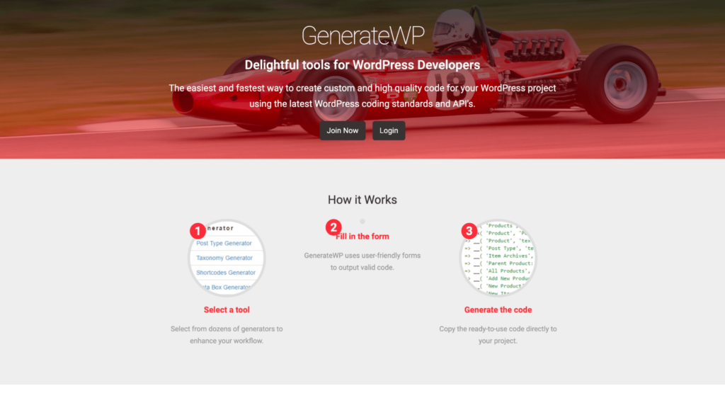 GenerateWP homepage